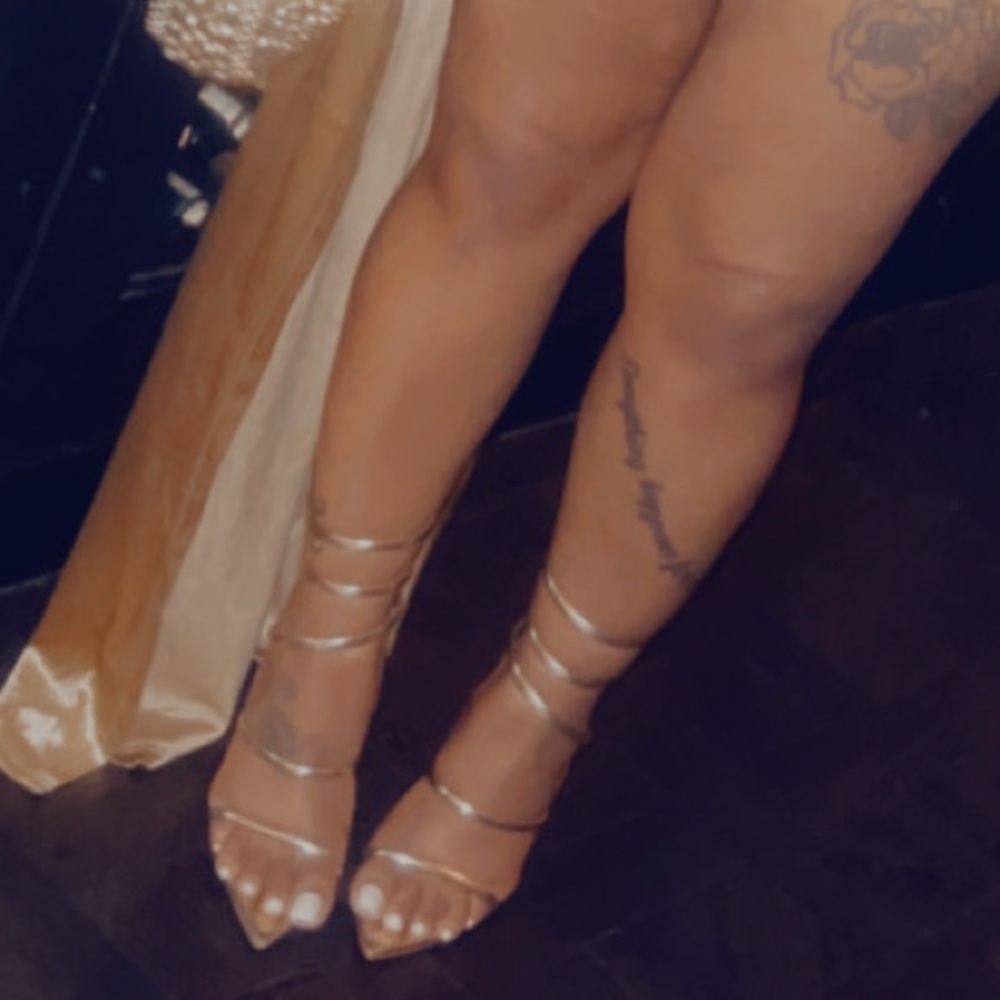 Gold Strappy Heeled Sandals